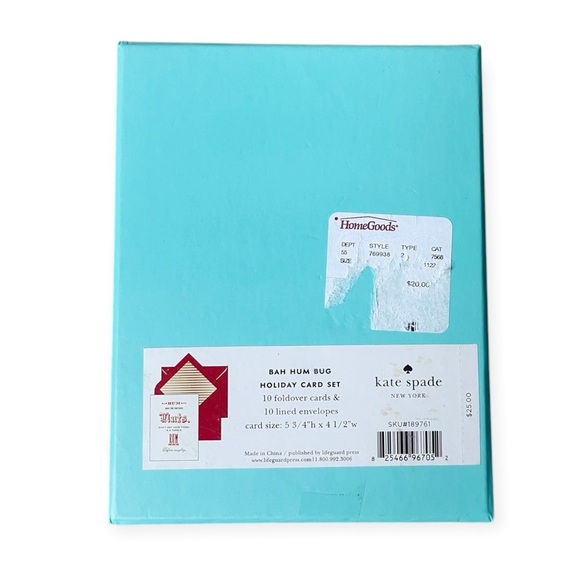 NIB Kate Spade New York Holiday Card Set "BAH HUM BUG." - Picture 7 of 8